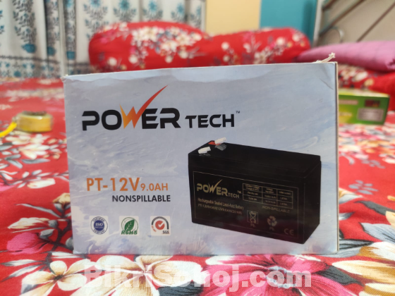 Power Tech Pt-12V 9.0AH Acid Battery